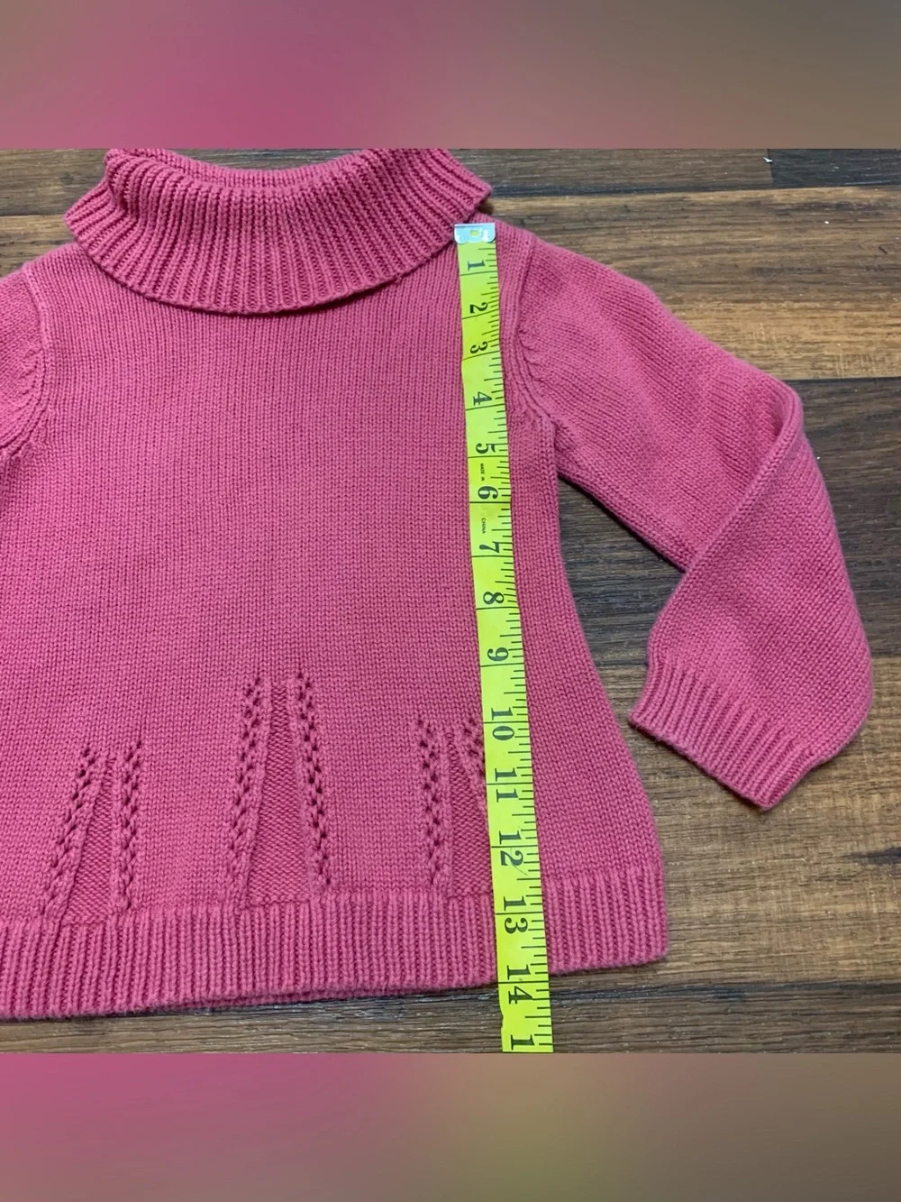 Baby Gap knit cowl neck pullover Pink sweater Toddler Girls Sz 3 100% Cotton